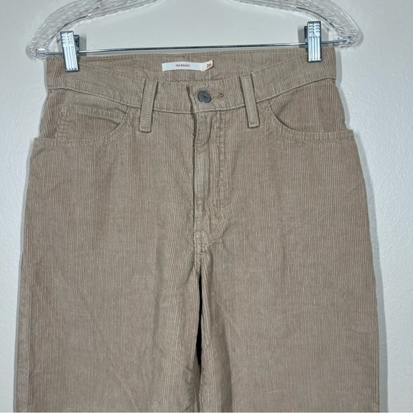 Levi’s Womens Tan Brown Corduroy ‘94 Baggy Pants Size 26 Cotton Loose Straight - Picture 2 of 11